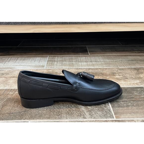$950 NIB Nettleton Black Leather Almond Toe Tassel Loafers Slip Ons Shoes 13 main image 6